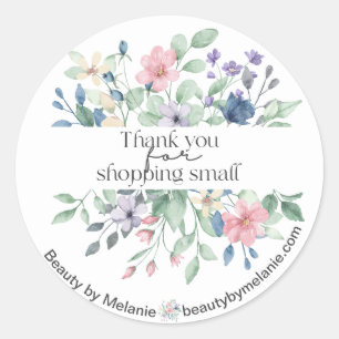 Sticker Rond Merci fleur sauvage pour Shopping Petite Stic Rond