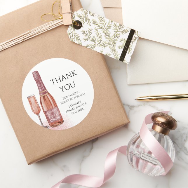 Sticker Rond Merci Fleurs & Prosecco Enterrement de Vie de Jeun (Cadeaux)