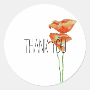 Sticker Rond Merci floral des Papes rouges