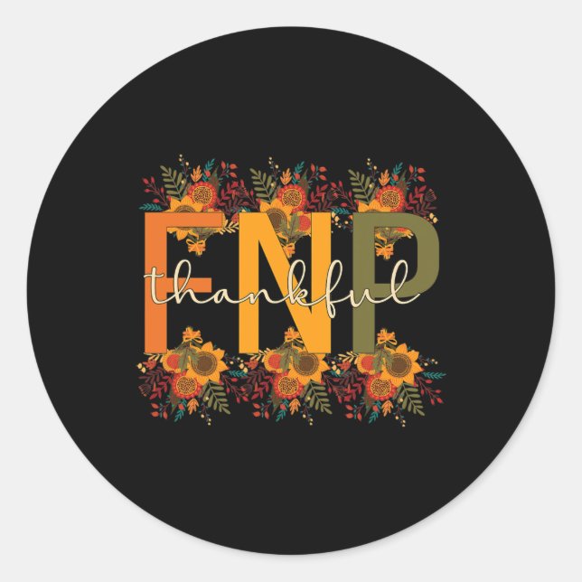 Sticker Rond Merci FNP Thanksgiving Family Nurtione Pratitione (Devant)