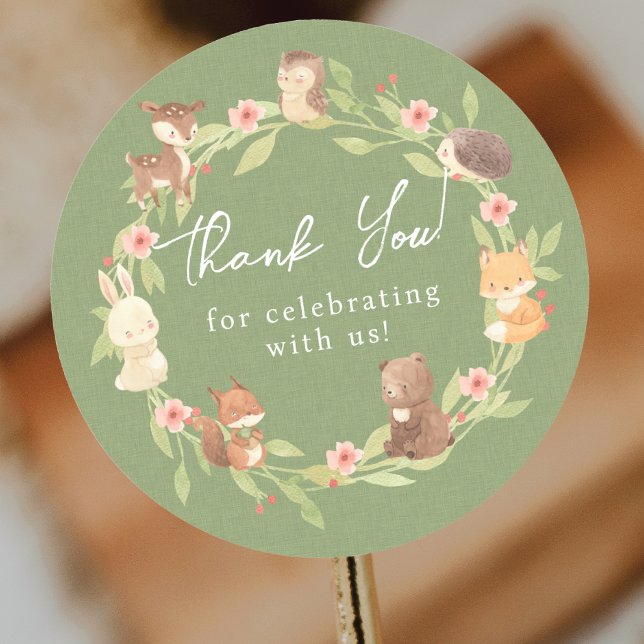 Sticker Rond Merci forestier enchanté (Créateur téléchargé)