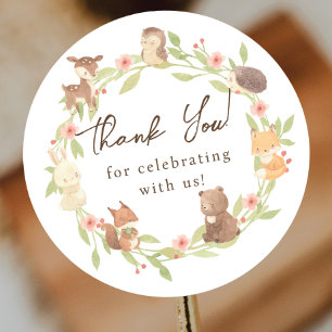 Sticker Rond Merci forestier enchanté