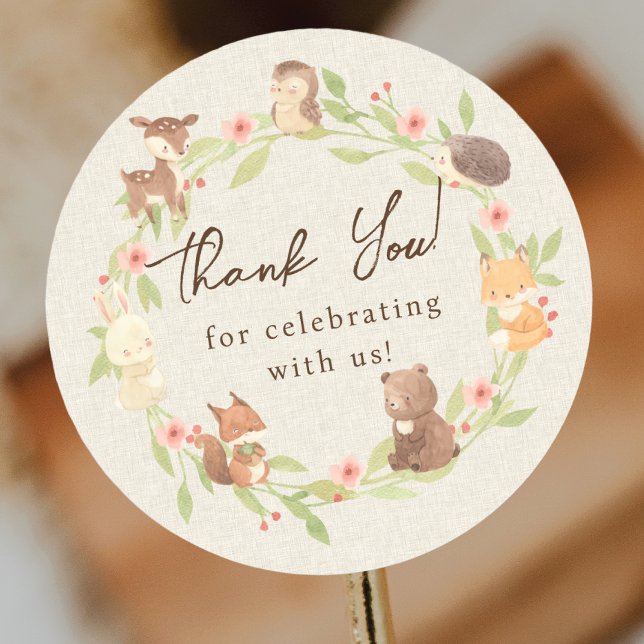 Sticker Rond Merci forestier enchanté (Créateur téléchargé)