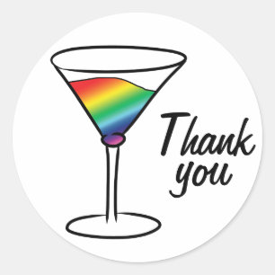 Sticker Rond Merci Gay-tini