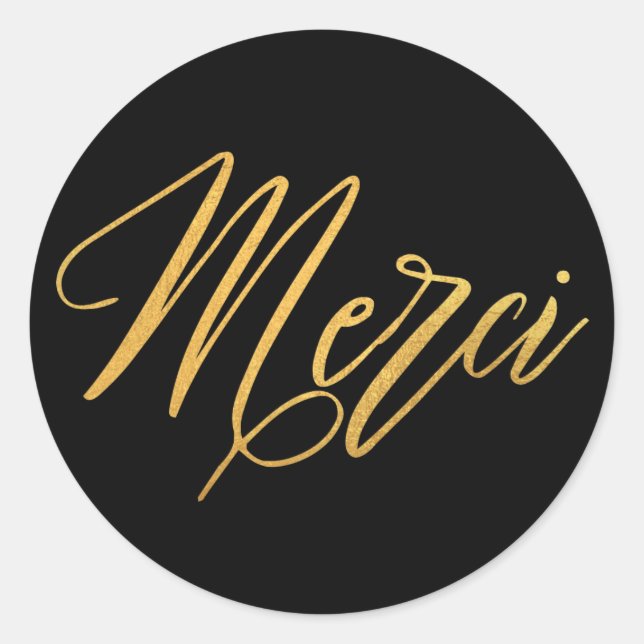 Sticker Rond Merci Gold Elegant Merci (Devant)