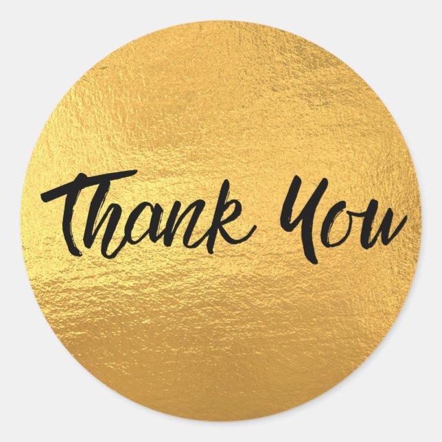 Sticker Rond Merci Gold Metallic (Devant)