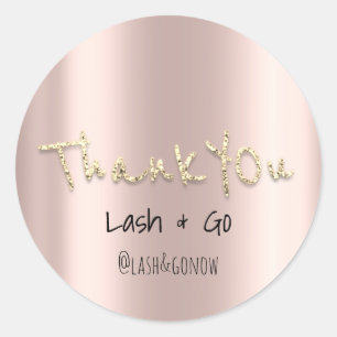 Sticker Rond Merci Gold Sweet 16e mariage Favor Rose