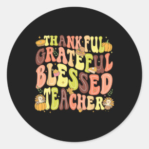 Sticker Rond Merci Grateful Professeur Jour d'Action de grâces