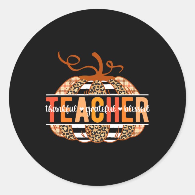Sticker Rond Merci Gratuit Professeur Merci Thanksgiving Tea (Devant)