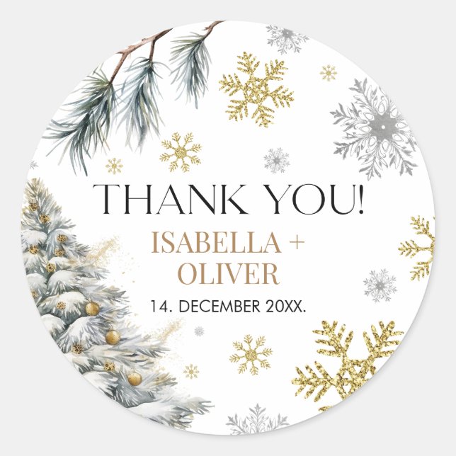 Sticker Rond Merci Hiver  (Devant)