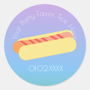 Sticker Rond Merci hot Dog Ombre BBQ