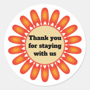 Sticker Rond Merci Hôte Maison de vacances Location Fleur