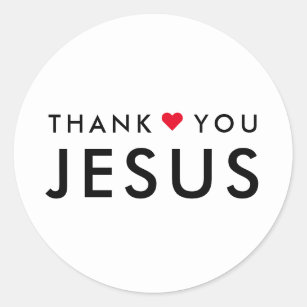 Sticker Rond Merci Jésus   Coeur de foi chrétienne moderne