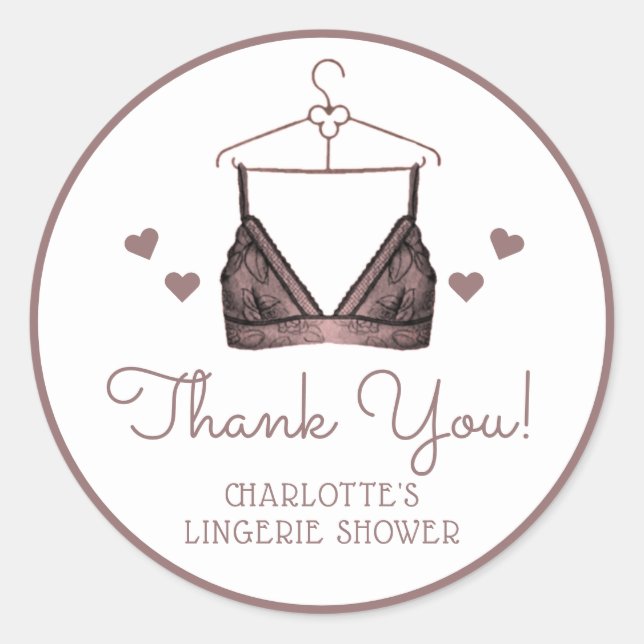 Sticker Rond Merci Lace Aquarelle Lingerie Réception de Mariage (Devant)