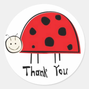Sticker Rond Merci Ladybug
