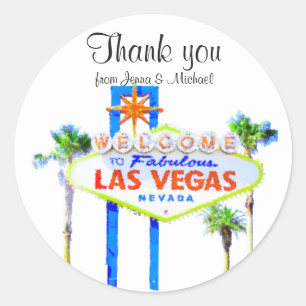 Sticker Rond Merci Las Vegas Mariage