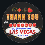 Sticker Rond Merci - Las Vegas Sign Fabulous Casino Night<br><div class="desc">Merci pour venir à Fabulous Las Vegas Casino Night - Un design magnifique et unique pour vous. Vous pouvez trouver les produits correspondants ici :</div>