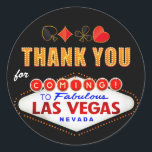 Sticker Rond Merci - Las Vegas Sign Fabulous Casino Night<br><div class="desc">Merci pour venir à Fabulous Las Vegas Casino Night - Un design magnifique et unique pour vous. Vous pouvez trouver les produits correspondants ici :</div>