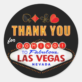 Sticker Rond Merci - Las Vegas Sign Fabulous Casino Night