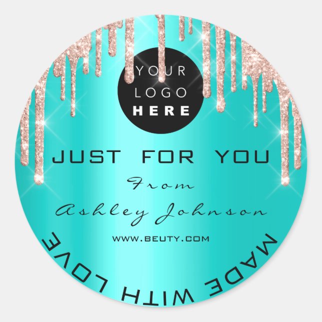 Sticker Rond Merci Les Lecteurs De Rose Logo Personnalisés Fabr (Devant)