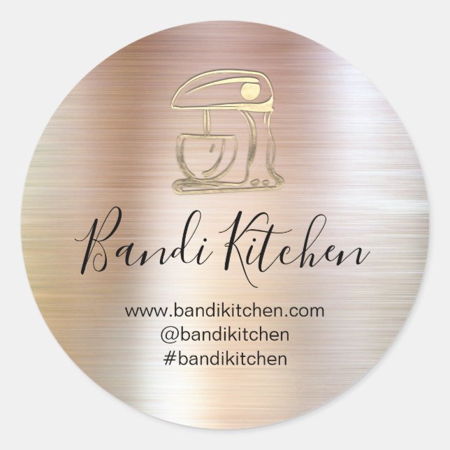 Sticker Rond Merci Logo Cuisine Cuisine Boulangerie Rose sucré (Devant)