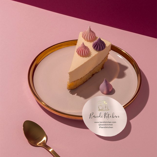 Sticker Rond Merci Logo Cuisine Cuisine Boulangerie Sweet Shop (Thank You Logo Kitchen Cooking Bakery Sweet Shop Classic Round Sticker )