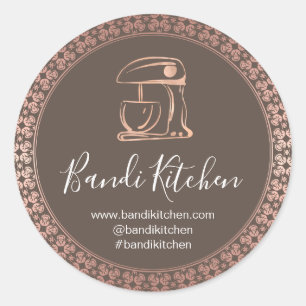 Sticker Rond Merci Logo Cuisine Cuisine Chef boulangerie RoseLu