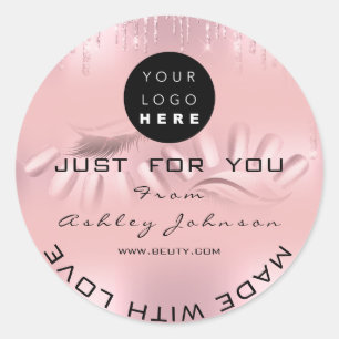 Sticker Rond Merci Logo Nails Lashes Roses Drips Ombre