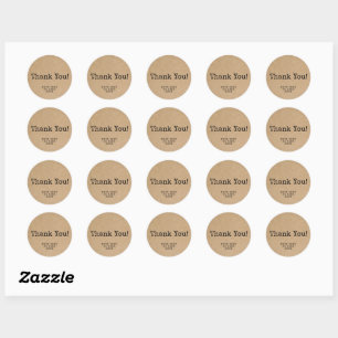 Sticker Rond Merci machine à écrire minimaliste papier artisana