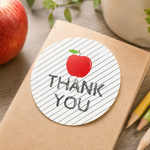 Sticker Rond Merci Maître de la Rentrée Apple Classe