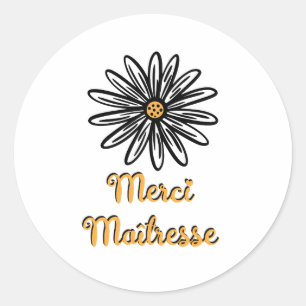 Sticker Rond Merci maîtresse