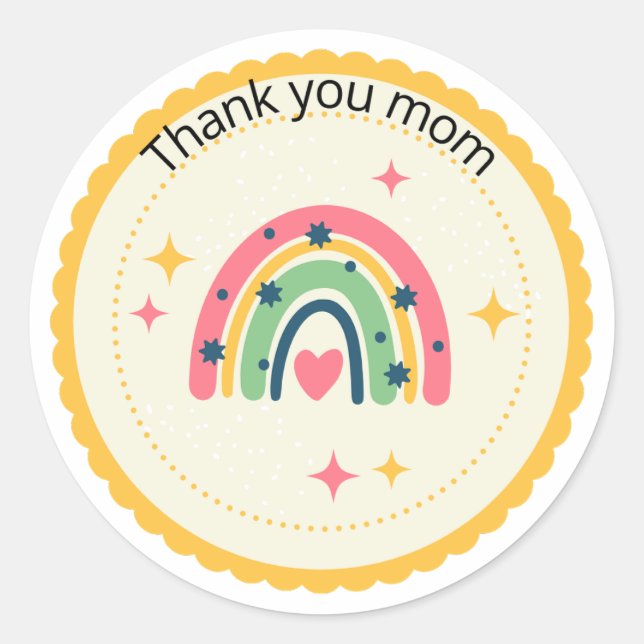 Sticker Rond Merci maman (Devant)