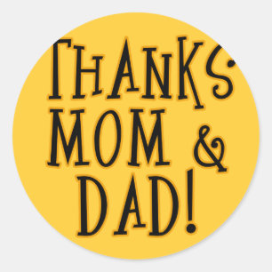 Sticker Rond MERCI MAMAN et PAPA ! Produit de T-shirt ou de