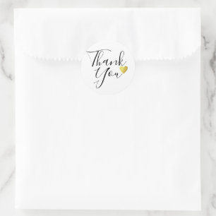 Sticker Rond Merci manuscrit élégant mariage d'amour