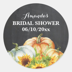 Sticker Rond Merci Mariage Automnal de Citrouille Rond Classiqu