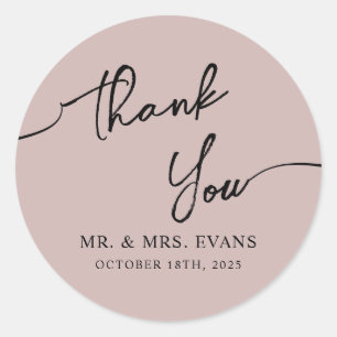 Sticker Rond Merci Mariage Boho-chic.