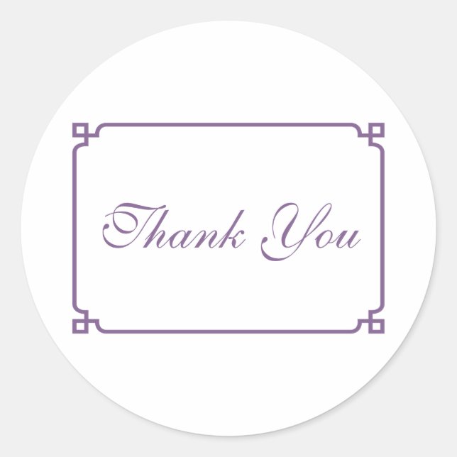 Sticker Rond Merci Mariage chic violet déco (Devant)