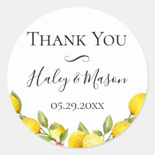 Sticker Rond Merci Mariage de Citrus Orchard