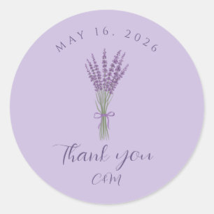 Sticker Rond Merci Mariage de lavande
