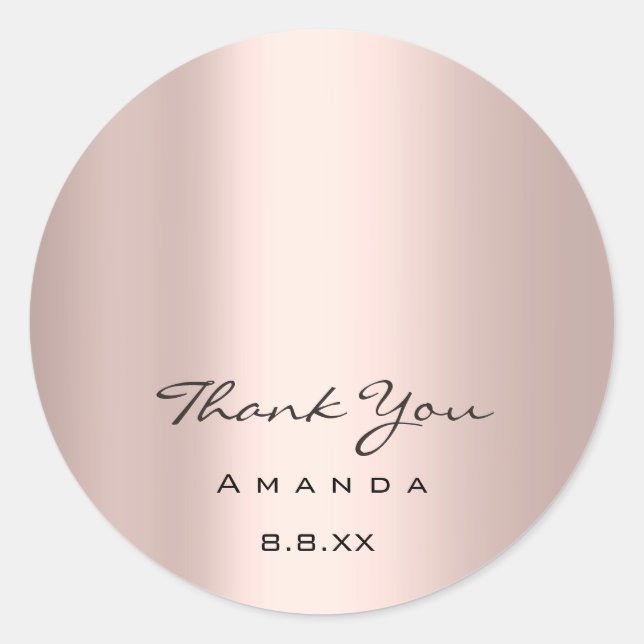 Sticker Rond Merci mariage de mariage Douce 16e. Rose (Devant)
