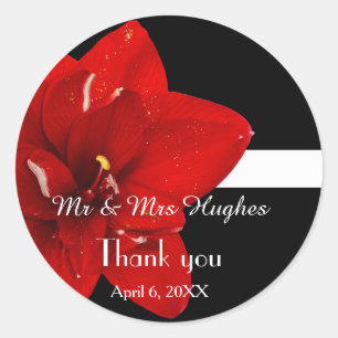 Sticker Rond Merci mariage de Red Amaryllis