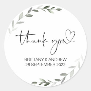 Sticker Rond Merci Mariage Favor traitement sac Jar Eucalyptus