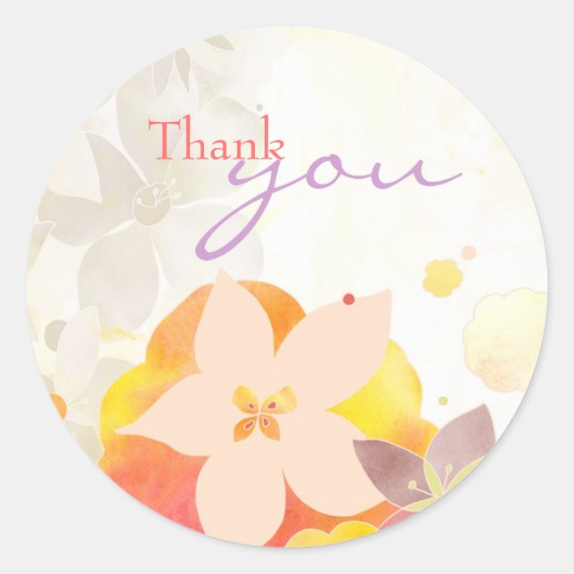 Sticker Rond Merci Mariage Garden Breeze (Devant)