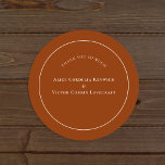 Sticker Rond Merci Mariage simple Boho Arch Terracotta<br><div class="desc">Ce Sticker Simple Boho Arch Terracotta Mariage Classic Round Sticker est doté d'une palette sophistiquée et muette d'ivoire neutre, associée à de magnifiques mélanges et assortis d'options de terre cuite rouille, vert sauge et prune. L'élégance sobre de la typographie simple et des arches douces crée une esthétique apaisante et polie...</div>