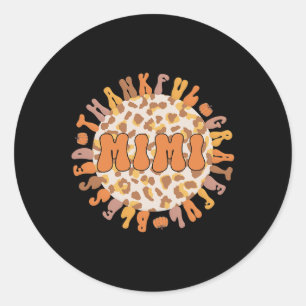 Sticker Rond Merci Mimi Grand-Mère Thanksgiving Mimi Grand