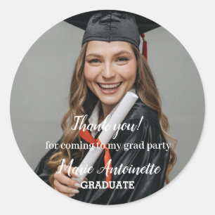 Sticker Rond Merci Modern Graduate Photo