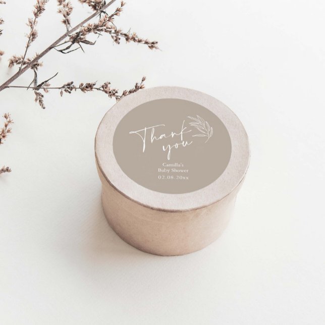 Sticker Rond Merci moderne du Baby shower neutre pour les femme (Créateur téléchargé)