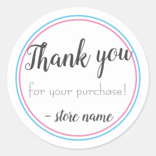 Sticker Rond Merci Moderne Simple Pour Votre Achat