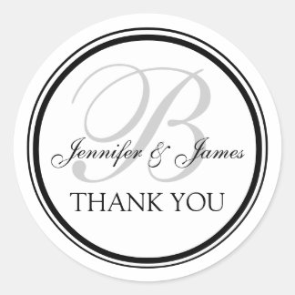 Sticker Rond Merci monogramme pour les Mariages