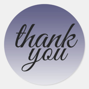 Sticker Rond Merci Navy Bleu Moderne